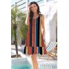 imageDisamer Womens Sundresses 2025 Vacation Beach Dresses Swimsuit Cover Ups Sleeveless Button Down Spring Sun Summer DressStriped Brown