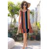 imageDisamer Womens Sundresses 2025 Vacation Beach Dresses Swimsuit Cover Ups Sleeveless Button Down Spring Sun Summer DressStriped Brown