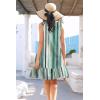 imageDisamer Womens Sundresses 2025 Vacation Beach Dresses Swimsuit Cover Ups Sleeveless Button Down Spring Sun Summer DressStriped Green