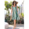 imageDisamer Womens Sundresses 2025 Vacation Beach Dresses Swimsuit Cover Ups Sleeveless Button Down Spring Sun Summer DressStriped Green
