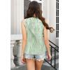 imageTank Tops for Women 2025 Summer Top Pleated Shirts Dressy Casual Loose Fit VNeck Button Down Sleeveless Tshirt BlouseDewdrop Green