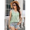 imageTank Tops for Women 2025 Summer Top Pleated Shirts Dressy Casual Loose Fit VNeck Button Down Sleeveless Tshirt BlouseDewdrop Green