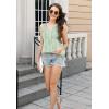 imageTank Tops for Women 2025 Summer Top Pleated Shirts Dressy Casual Loose Fit VNeck Button Down Sleeveless Tshirt BlouseDewdrop Green