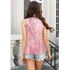 imageTank Tops for Women 2025 Summer Top Pleated Shirts Dressy Casual Loose Fit VNeck Button Down Sleeveless Tshirt BlouseDewdrop Pink