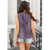 imageTank Tops for Women 2025 Summer Top Pleated Shirts Dressy Casual Loose Fit VNeck Button Down Sleeveless Tshirt BlouseDewdrop Purple