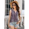 imageTank Tops for Women 2025 Summer Top Pleated Shirts Dressy Casual Loose Fit VNeck Button Down Sleeveless Tshirt BlouseDewdrop Purple