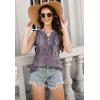 imageTank Tops for Women 2025 Summer Top Pleated Shirts Dressy Casual Loose Fit VNeck Button Down Sleeveless Tshirt BlouseDewdrop Purple