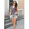 imageTank Tops for Women 2025 Summer Top Pleated Shirts Dressy Casual Loose Fit VNeck Button Down Sleeveless Tshirt BlouseDewdrop Purple