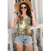 imageTank Tops for Women 2025 Summer Top Pleated Shirts Dressy Casual Loose Fit VNeck Button Down Sleeveless Tshirt BlouseFloral Dusk
