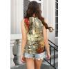 imageTank Tops for Women 2025 Summer Top Pleated Shirts Dressy Casual Loose Fit VNeck Button Down Sleeveless Tshirt BlouseFloral Dusk