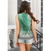imageTank Tops for Women 2025 Summer Top Pleated Shirts Dressy Casual Loose Fit VNeck Button Down Sleeveless Tshirt BlouseFloral Green