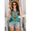 imageTank Tops for Women 2025 Summer Top Pleated Shirts Dressy Casual Loose Fit VNeck Button Down Sleeveless Tshirt BlouseFloral Leopard