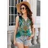imageTank Tops for Women 2025 Summer Top Pleated Shirts Dressy Casual Loose Fit VNeck Button Down Sleeveless Tshirt BlouseFloral Leopard