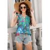 imageTank Tops for Women 2025 Summer Top Pleated Shirts Dressy Casual Loose Fit VNeck Button Down Sleeveless Tshirt BlouseFloral Oil