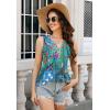 imageTank Tops for Women 2025 Summer Top Pleated Shirts Dressy Casual Loose Fit VNeck Button Down Sleeveless Tshirt BlouseFloral Oil