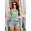 imageTank Tops for Women 2025 Summer Top Pleated Shirts Dressy Casual Loose Fit VNeck Button Down Sleeveless Tshirt BlouseFloral Sparkling