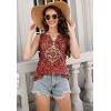 imageTank Tops for Women 2025 Summer Top Pleated Shirts Dressy Casual Loose Fit VNeck Button Down Sleeveless Tshirt BlousePlaid Red