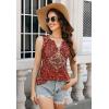 imageTank Tops for Women 2025 Summer Top Pleated Shirts Dressy Casual Loose Fit VNeck Button Down Sleeveless Tshirt BlousePlaid Red