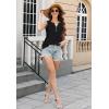 imageTank Tops for Women 2025 Summer Top Pleated Shirts Dressy Casual Loose Fit VNeck Button Down Sleeveless Tshirt BlousePure Black