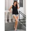 imageTank Tops for Women 2025 Summer Top Pleated Shirts Dressy Casual Loose Fit VNeck Button Down Sleeveless Tshirt BlousePure Black