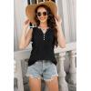 imageTank Tops for Women 2025 Summer Top Pleated Shirts Dressy Casual Loose Fit VNeck Button Down Sleeveless Tshirt BlousePure Black