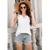 imageTank Tops for Women 2025 Summer Top Pleated Shirts Dressy Casual Loose Fit VNeck Button Down Sleeveless Tshirt BlousePure White
