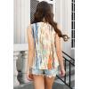 imageTank Tops for Women 2025 Summer Top Pleated Shirts Dressy Casual Loose Fit VNeck Button Down Sleeveless Tshirt BlouseStriped Color