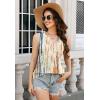 imageTank Tops for Women 2025 Summer Top Pleated Shirts Dressy Casual Loose Fit VNeck Button Down Sleeveless Tshirt BlouseStriped Color
