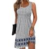 imageDisamer Sun Dresses for Women 2025 Vacation Pleated Summer Dress Trendy Spring Beach Coverups Sleeveless Tank Tshirt SundressStriped Blue