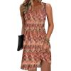 imageDisamer Sun Dresses for Women 2025 Vacation Pleated Summer Dress Trendy Spring Beach Coverups Sleeveless Tank Tshirt SundressStriped Orange