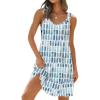 imageDisamer Womens Sundresses 2025 Vacation Beach Dresses Swimsuit Cover Ups Sleeveless Button Down Spring Sun Summer DressBlock Blue