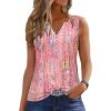 imageTank Tops for Women 2025 Summer Top Pleated Shirts Dressy Casual Loose Fit VNeck Button Down Sleeveless Tshirt BlouseDewdrop Pink