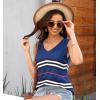 imageDisamer Summer Tank Tops for Women 2025 Trendy Spring Fashion Cute Printed Loose Fit Workout V Neck Sleeveless ShirtsColor Blue