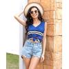 imageDisamer Summer Tank Tops for Women 2025 Trendy Spring Fashion Cute Printed Loose Fit Workout V Neck Sleeveless ShirtsColor Blue