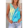 imageDisamer Summer Tank Tops for Women 2025 Trendy Spring Fashion Cute Printed Loose Fit Workout V Neck Sleeveless ShirtsDye Starry Sky