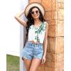 imageDisamer Summer Tank Tops for Women 2025 Trendy Spring Fashion Cute Printed Loose Fit Workout V Neck Sleeveless ShirtsFlower Leaf