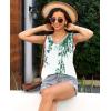 imageDisamer Summer Tank Tops for Women 2025 Trendy Spring Fashion Cute Printed Loose Fit Workout V Neck Sleeveless ShirtsFlower Leaf