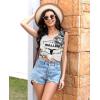 imageDisamer Summer Tank Tops for Women 2025 Trendy Spring Fashion Cute Printed Loose Fit Workout V Neck Sleeveless ShirtsPrint Black