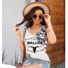 imageDisamer Summer Tank Tops for Women 2025 Trendy Spring Fashion Cute Printed Loose Fit Workout V Neck Sleeveless ShirtsPrint Black