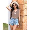 imageDisamer Summer Tank Tops for Women 2025 Trendy Spring Fashion Cute Printed Loose Fit Workout V Neck Sleeveless ShirtsPrint Brown