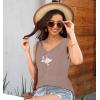 imageDisamer Summer Tank Tops for Women 2025 Trendy Spring Fashion Cute Printed Loose Fit Workout V Neck Sleeveless ShirtsPrint Brown