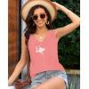 imageDisamer Summer Tank Tops for Women 2025 Trendy Spring Fashion Cute Printed Loose Fit Workout V Neck Sleeveless ShirtsPrint Pink