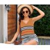 imageDisamer Summer Tank Tops for Women 2025 Trendy Spring Fashion Cute Printed Loose Fit Workout V Neck Sleeveless ShirtsStriped Brown