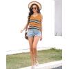 imageDisamer Summer Tank Tops for Women 2025 Trendy Spring Fashion Cute Printed Loose Fit Workout V Neck Sleeveless ShirtsStriped Brown