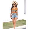 imageDisamer Summer Tank Tops for Women 2025 Trendy Spring Fashion Cute Printed Loose Fit Workout V Neck Sleeveless ShirtsStriped Brown