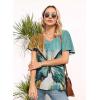 imageDisamer Summer Tops for Women 2025 Trendy Boho Floral Tank House Short Sleeve Shirts Loose Fit Casual Dressy Basic TeeFlower Butterfly