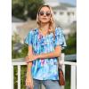 imageDisamer Summer Tops for Women 2025 Trendy Boho Floral Tank House Short Sleeve Shirts Loose Fit Casual Dressy Basic TeeFlower Dye Blue
