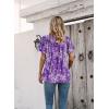 imageDisamer Summer Tops for Women 2025 Trendy Boho Floral Tank House Short Sleeve Shirts Loose Fit Casual Dressy Basic TeeFlower Dye Purple
