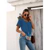 imageDisamer Summer Tops for Women 2025 Trendy Boho Floral Tank House Short Sleeve Shirts Loose Fit Casual Dressy Basic TeeFlower Feather Blue
