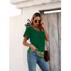 imageDisamer Summer Tops for Women 2025 Trendy Boho Floral Tank House Short Sleeve Shirts Loose Fit Casual Dressy Basic TeeFlower Feather Green